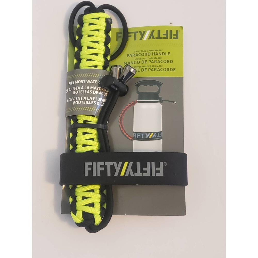 Fifty/Fifty Universal & Adjustable Black/Green Paracord Bottle Handle